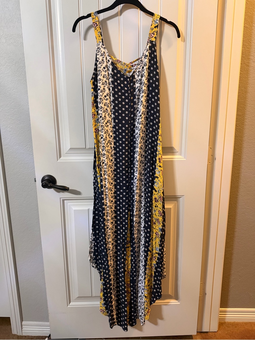 Navy + Yellow Mixed Print Romper